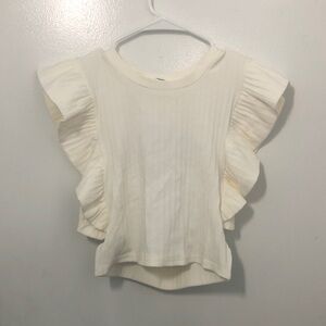 Mittoshop Cream Ribbed Knit Top